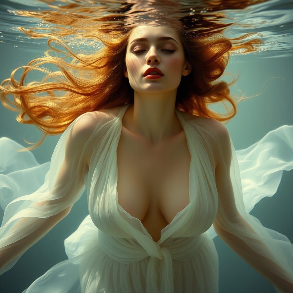 Enchanting Mermaid in Soft Golden Light