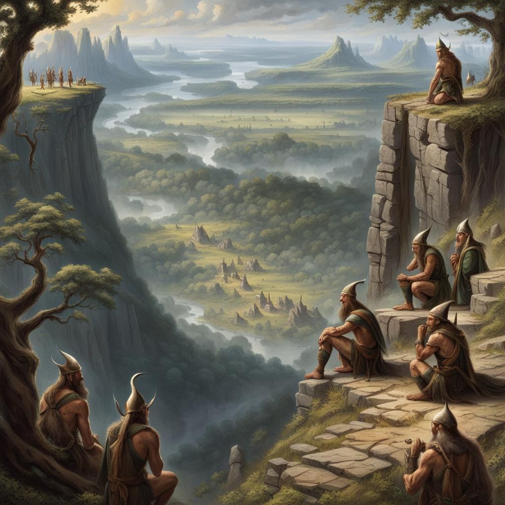 Elves Observe Early Humans Struggle for Survival