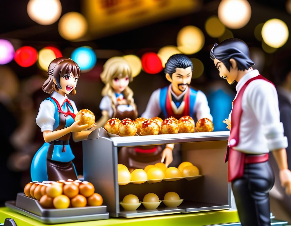 Takoyaki Vendor at Anime Convention Diorama