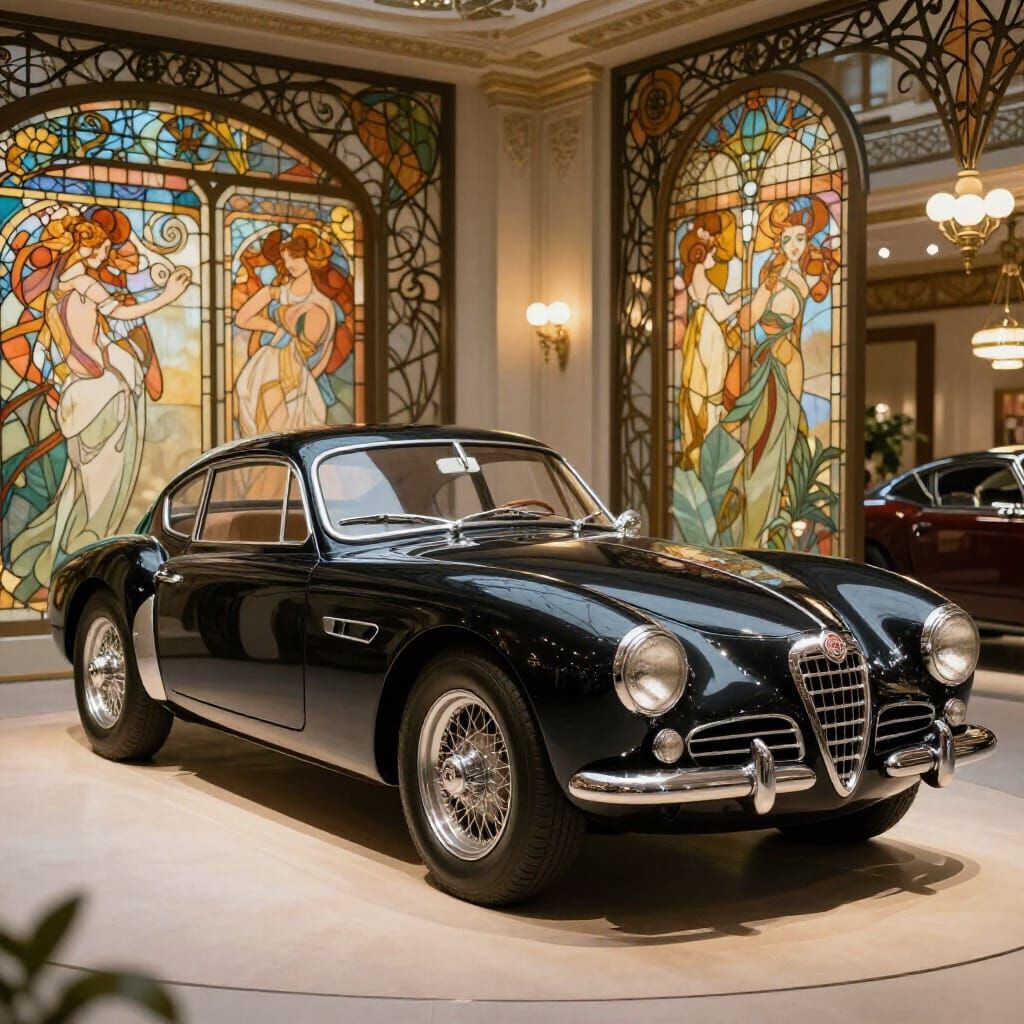 1938 Alfa Romeo 8C 2900 in Art Nouveau Showroom