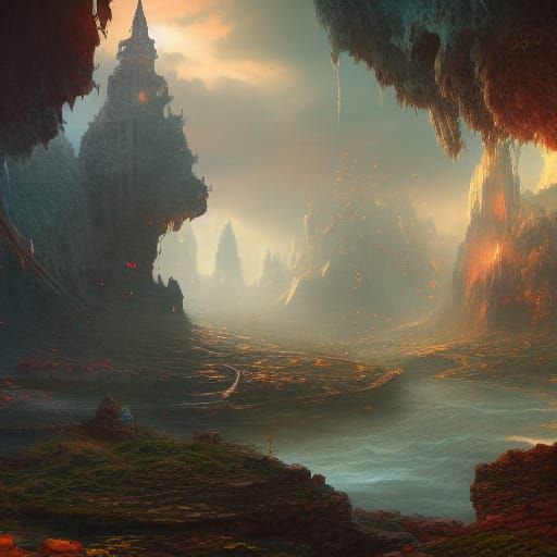 Fantastical Matte Painting in Deep Color
