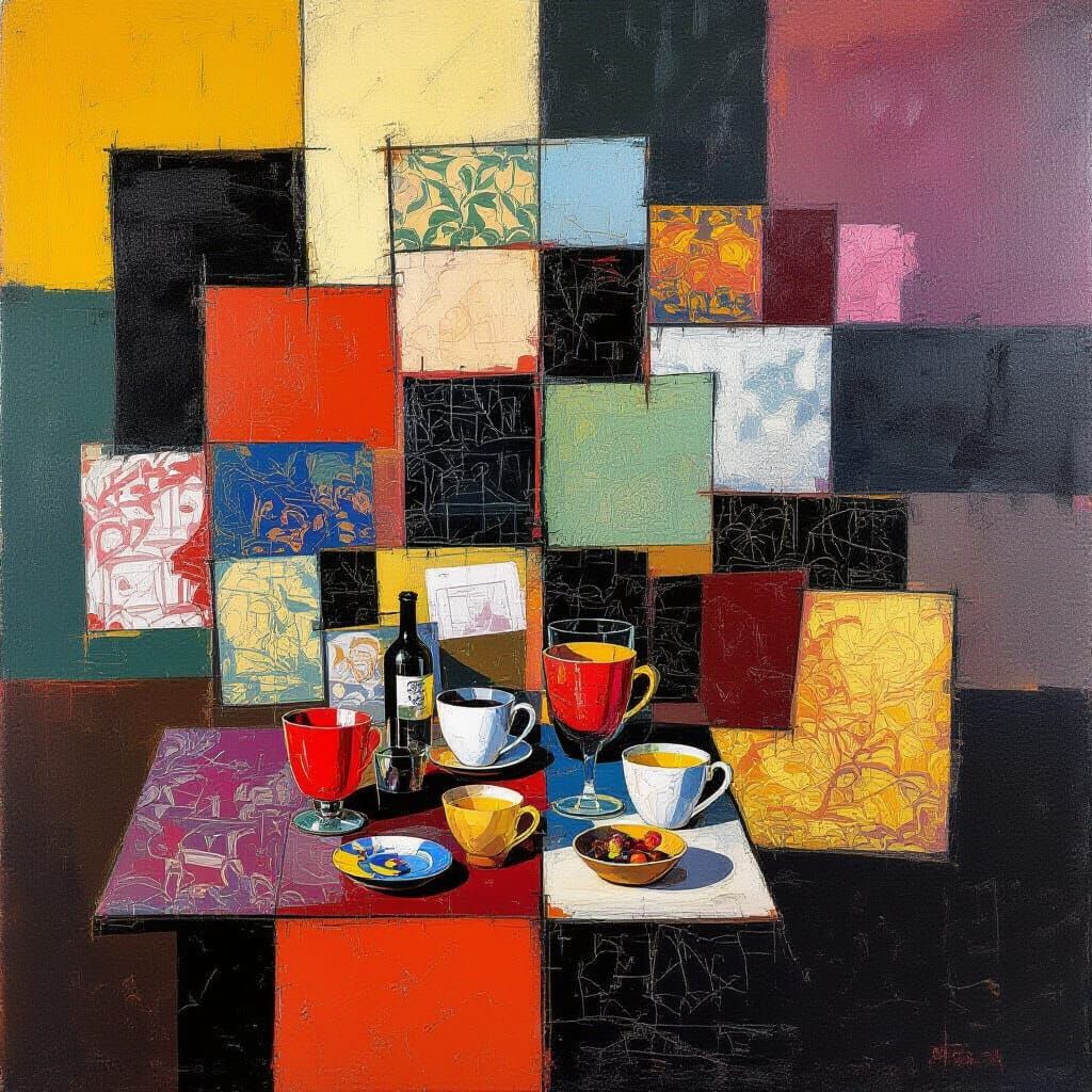 Kaleidoscopic Art Inspired by Rauschenberg and Van Eyck