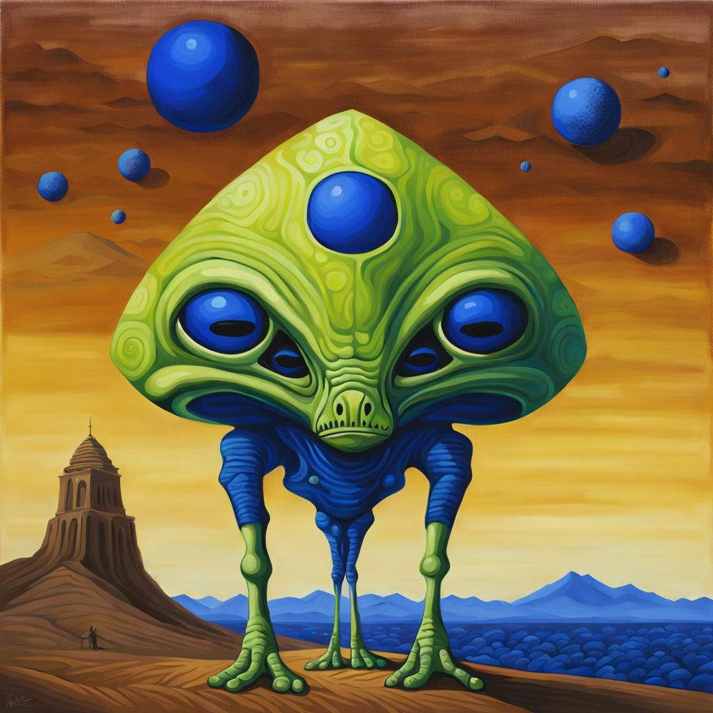 Surreal Alien Life Form with Vivid Colors