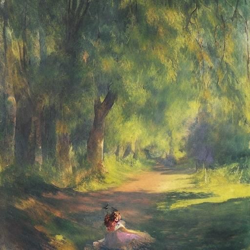 Fairy's Forest Feast in Impressionistic Style