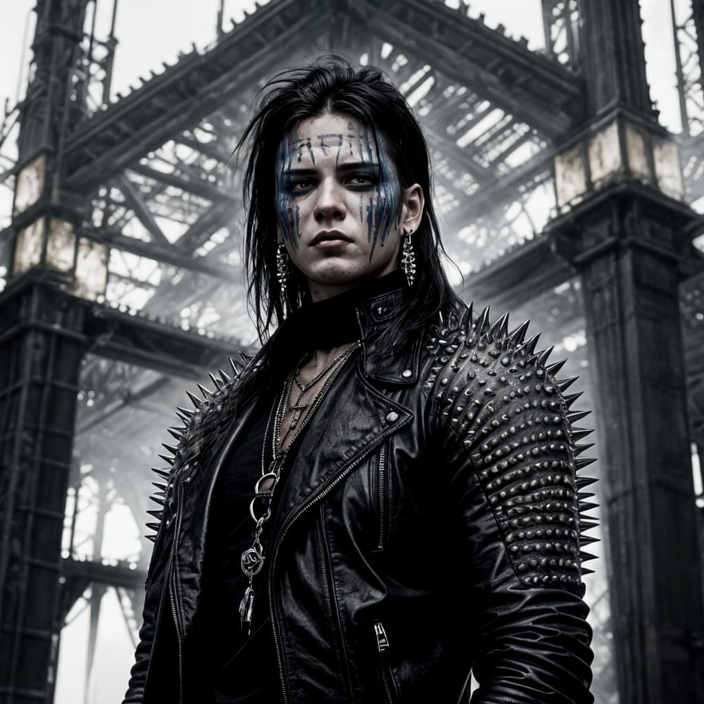 Metalhead Man in Spiked Leather Jacket
