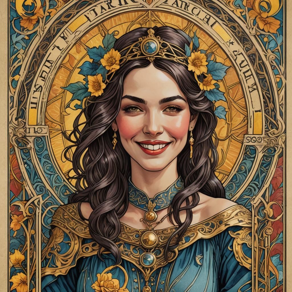 Art Nouveau Tarot Card: The Smiling Anarchist
