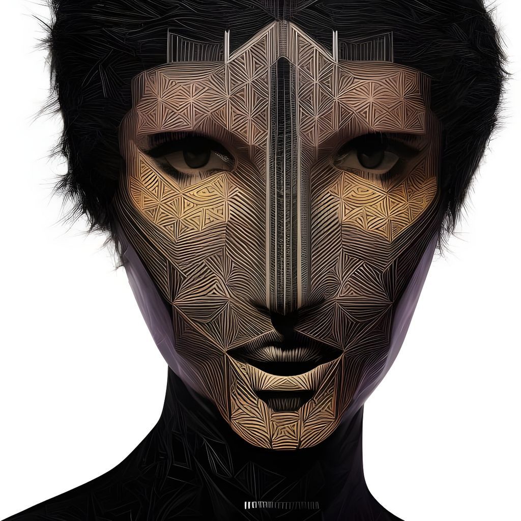 Patterned Meditative Soul Portrait in Fantasycore Style