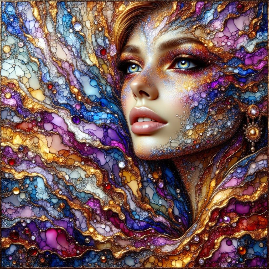 Abstract Joy: Explosive Glitter and Vibrant Colors