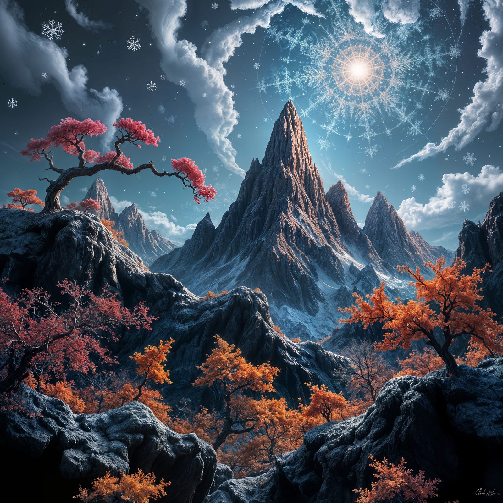 Vibrant Fractal World with Repeating Patterns