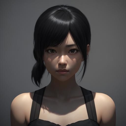 Striking Face Silhouette in Anime Style