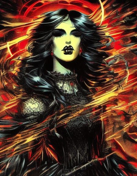 Gothic Beauty: Ethereal Goth Woman Portrait