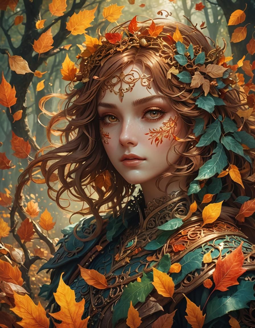 Enchanted Autumn Ornament in Forest Sunlight