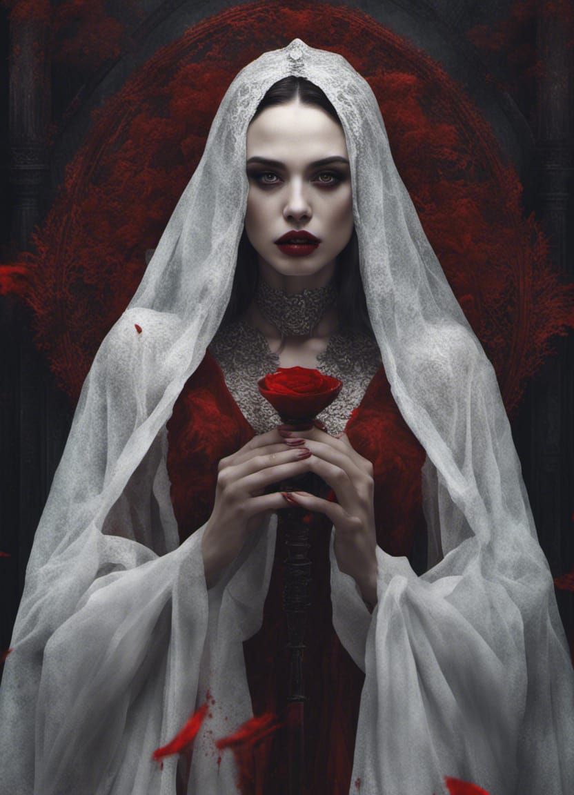 Gorgeous Vampire Bride in Dark Cinematic Style
