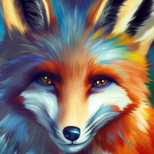 Hyperrealistic Anime Fox Portrait in Splash Art Style