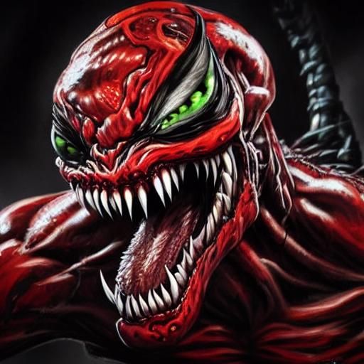 Sinister Venom Symbiote Portrait in Hyperrealistic Style