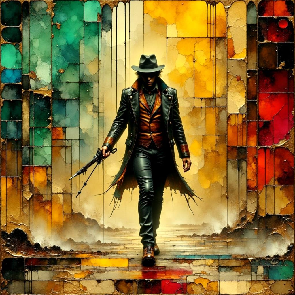 Energetic Rockstar Performs in Vibrant Crinkled Metallics