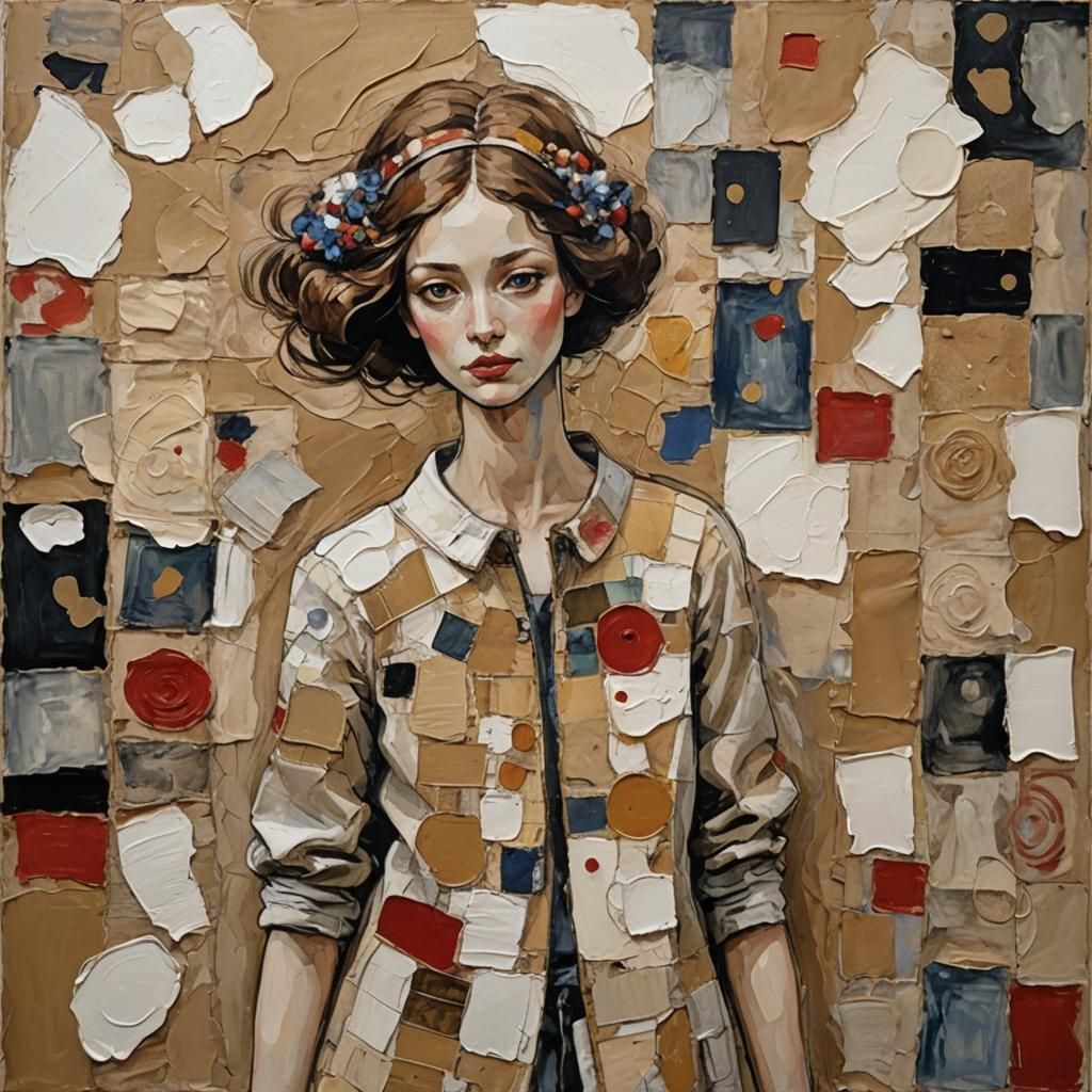 Art Brut Style Mixed Media Collage