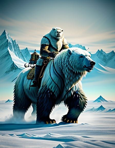 Epic Yeti and Polar Bear Saddle Ride in the North Pole Tundr...