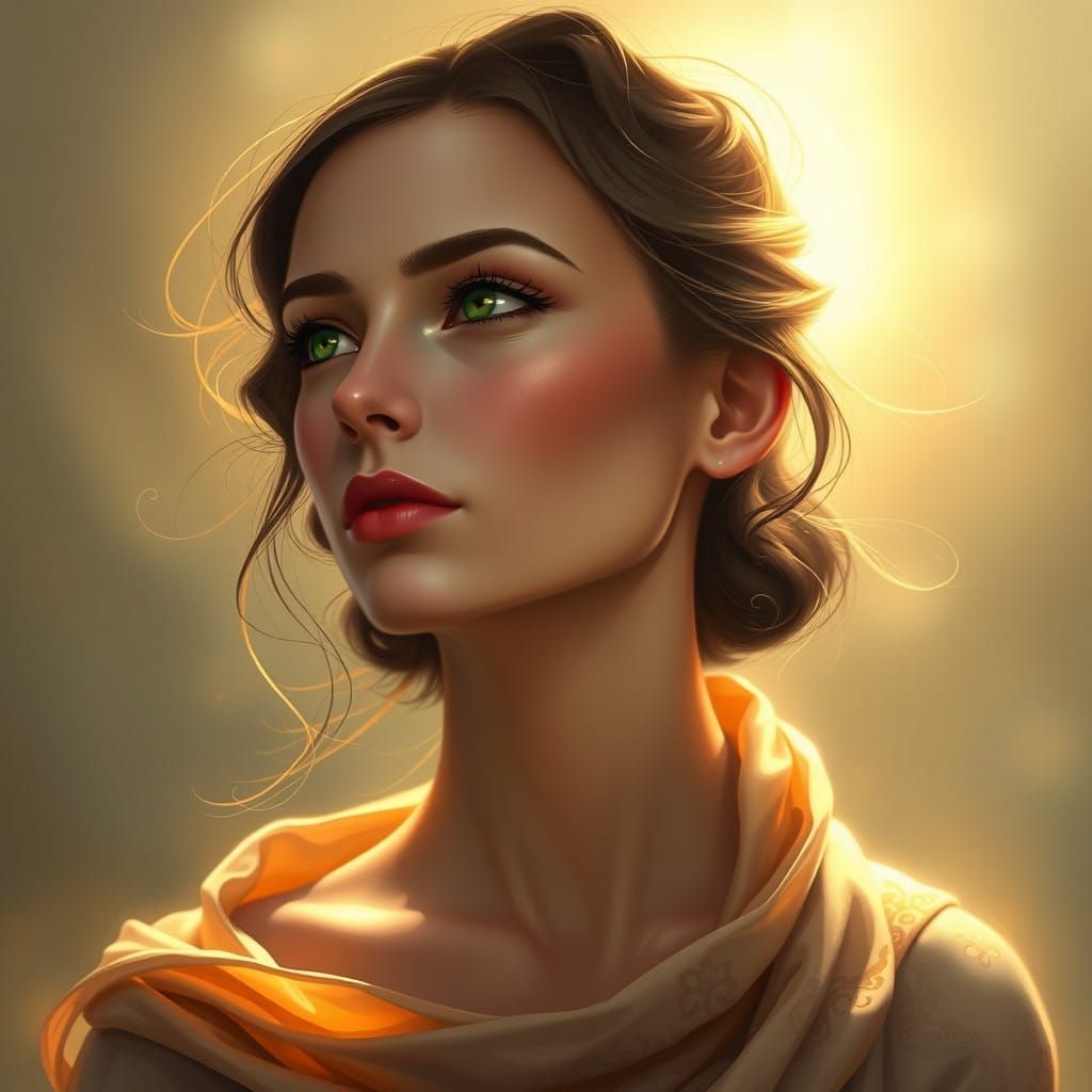 Ethereal Goddess in Soft Luminescence