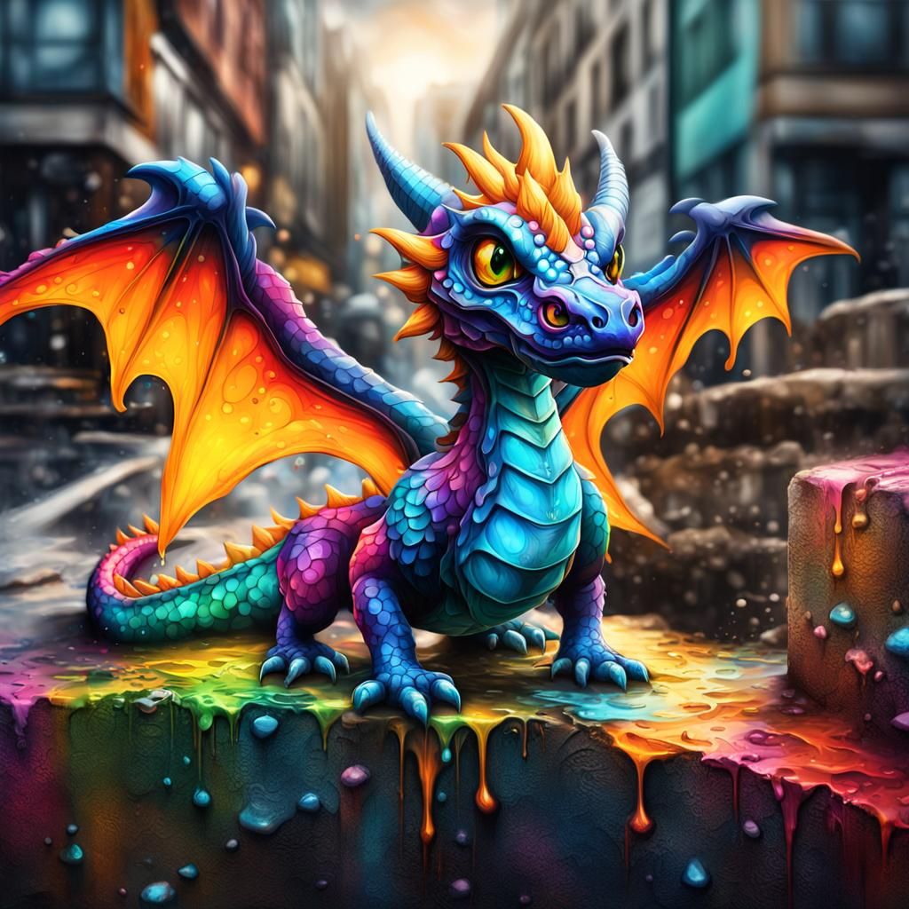Baby dragon that pees skittles