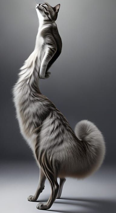 Cat Saxophonist on Stage in Surrealist Style