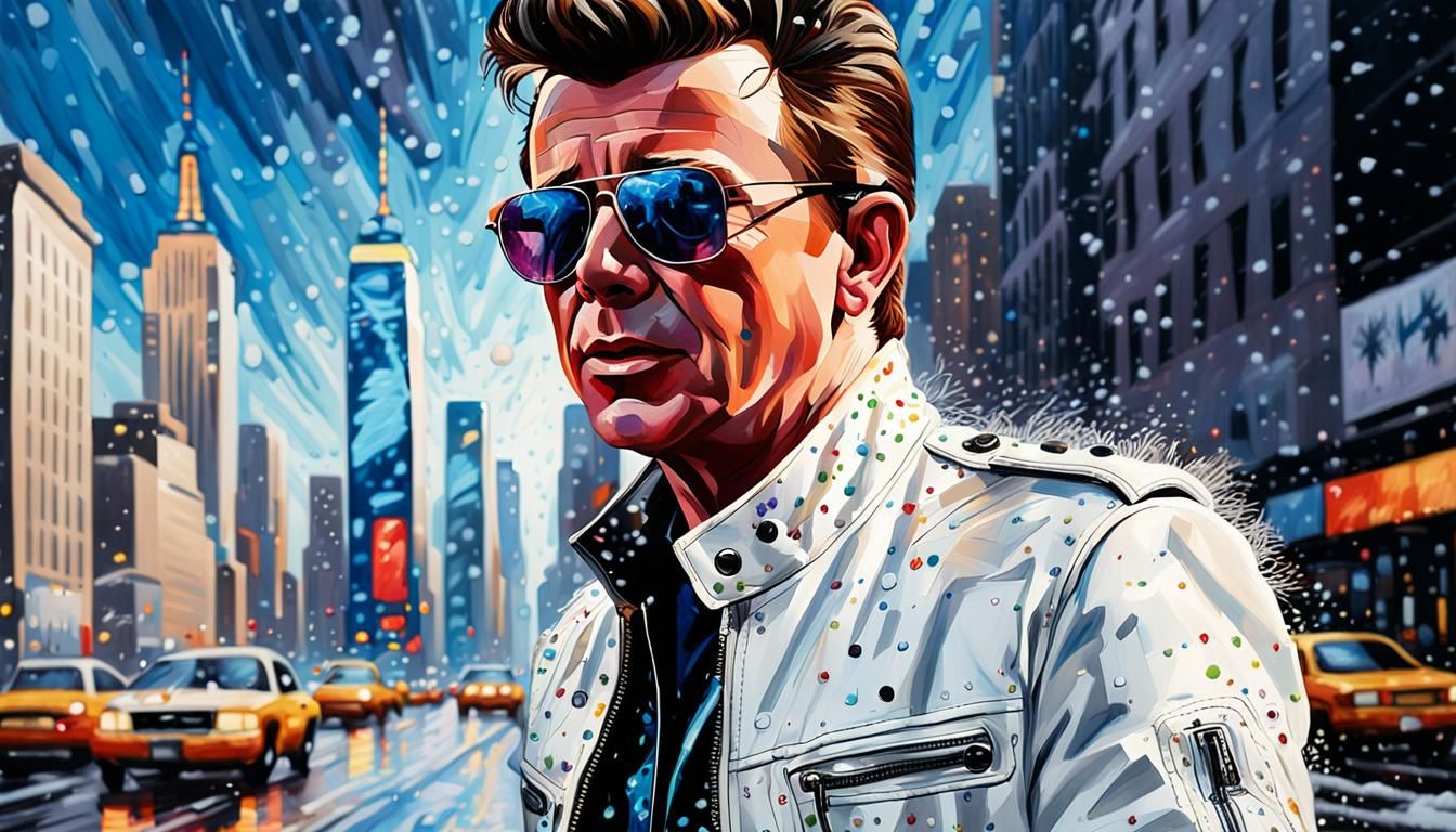 Rick Astley Portrait in Pop Art Style