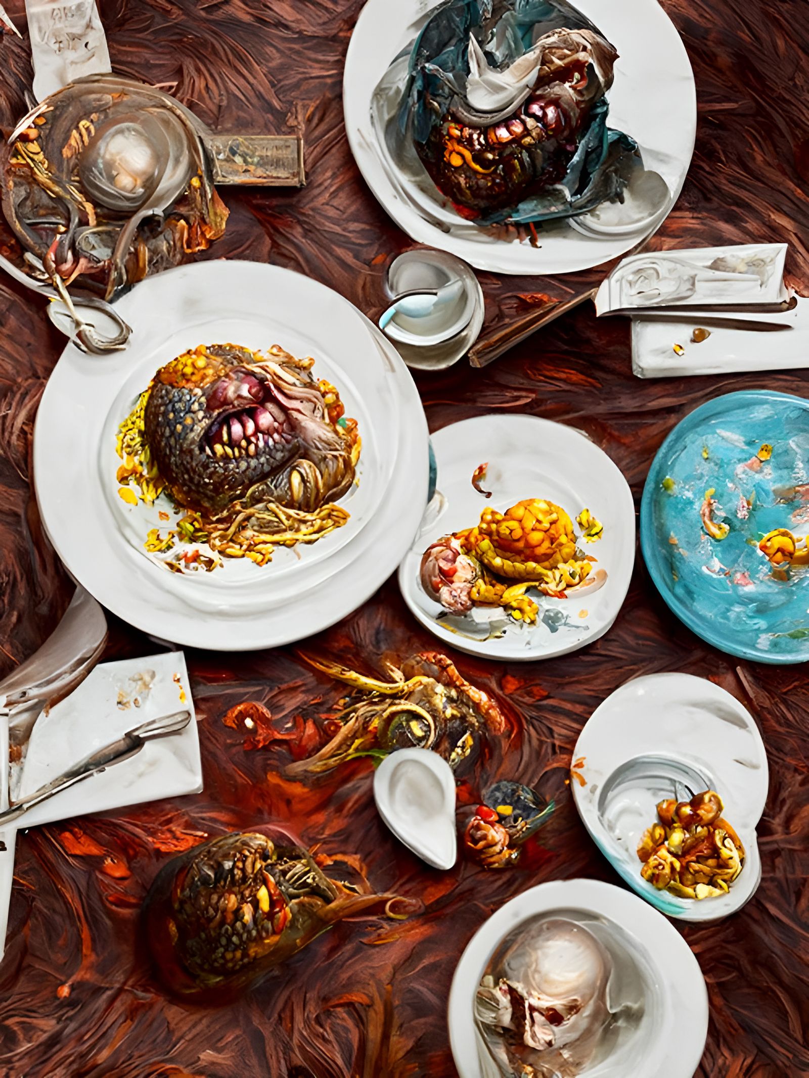 Horrifying Feast of Rotten Food in Hyperrealism
