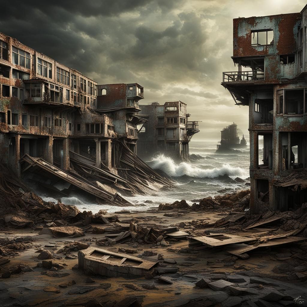 Coastal Decay: Modern Ruins Reclaimed by the Sea