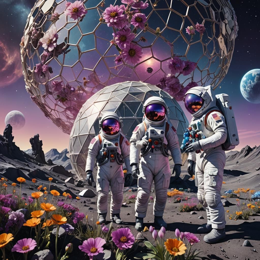 Zombie Gardeners on the Moon: Surreal Sci-Fi Art