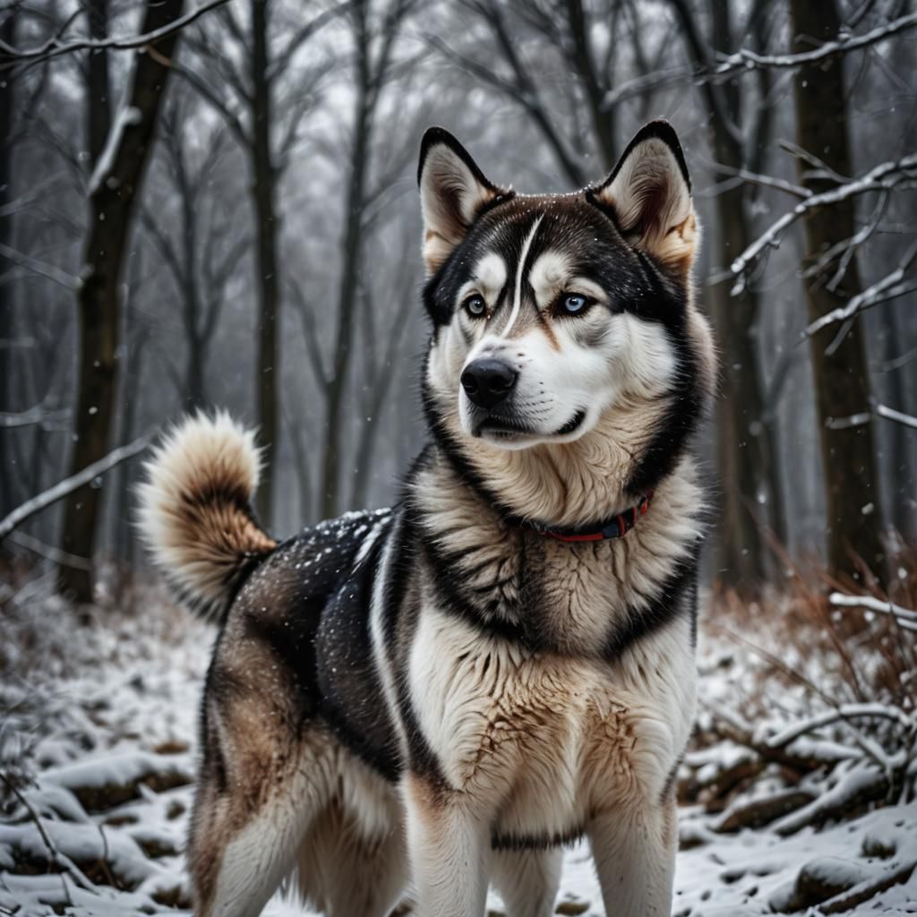 Hyperrealistic Husky Portrait in High Definition
