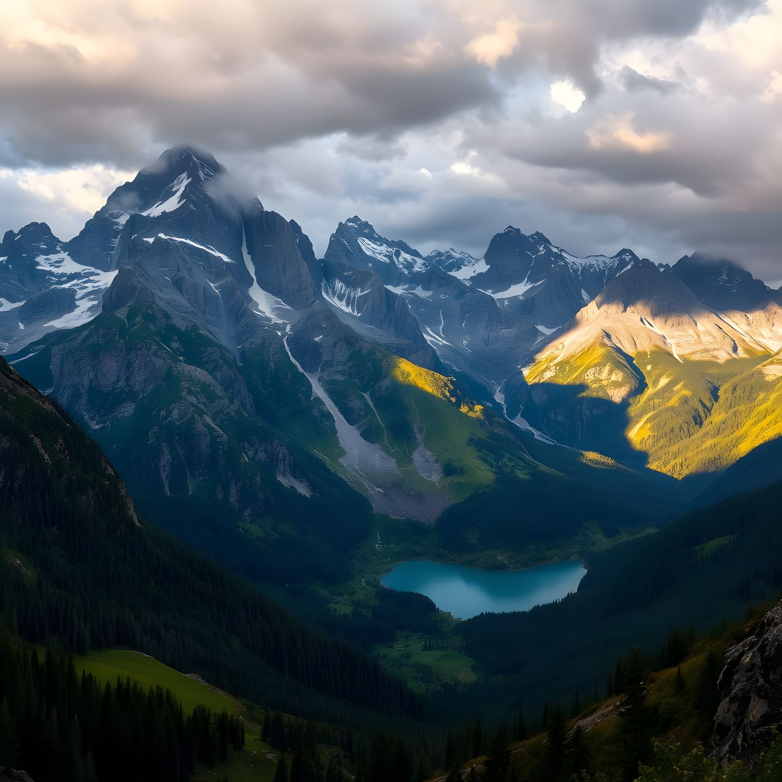 Breathtaking Mountain Range in Hyperrealistic HDR