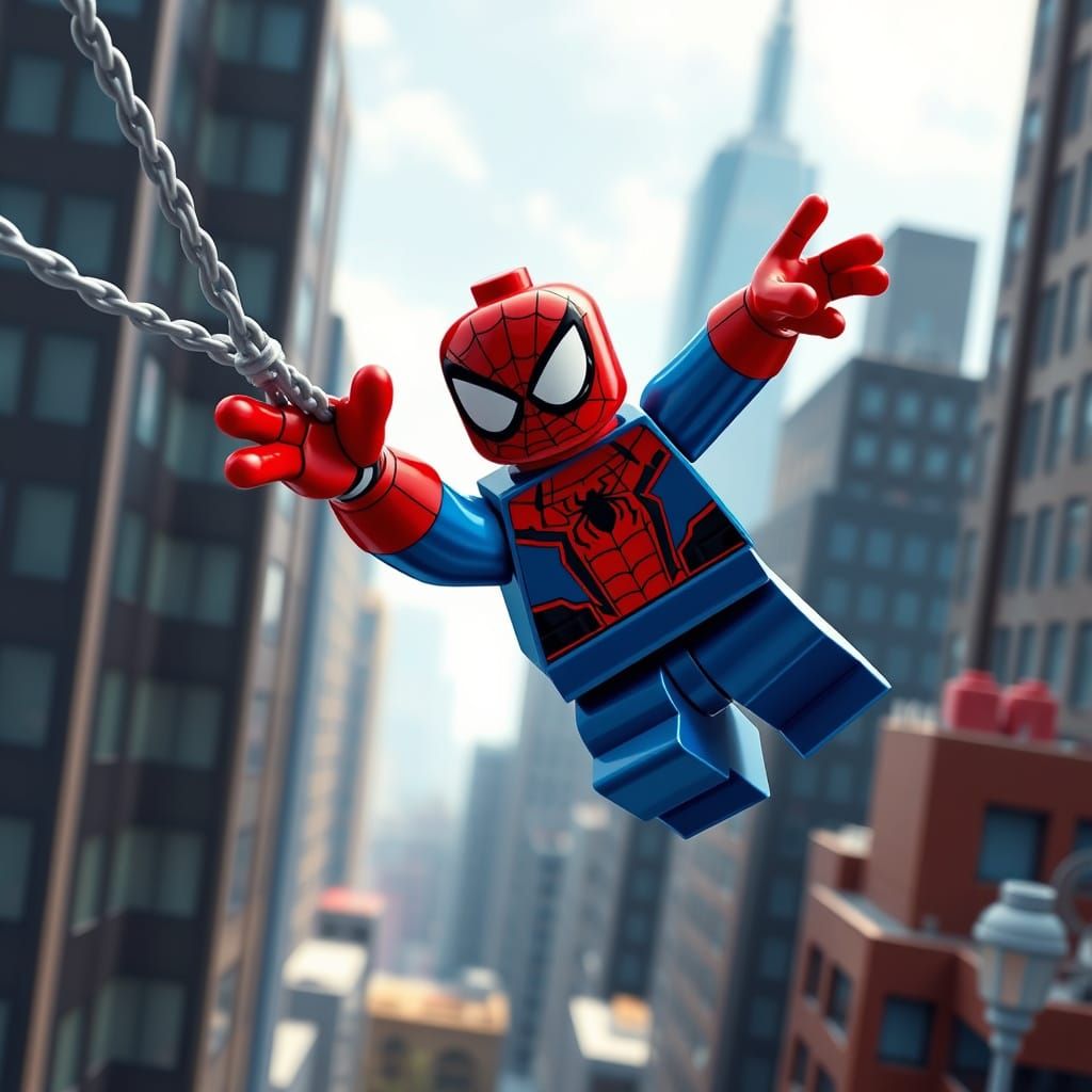 Lego Spider-Man Swings Through the City in Vibrant Comic Boo...