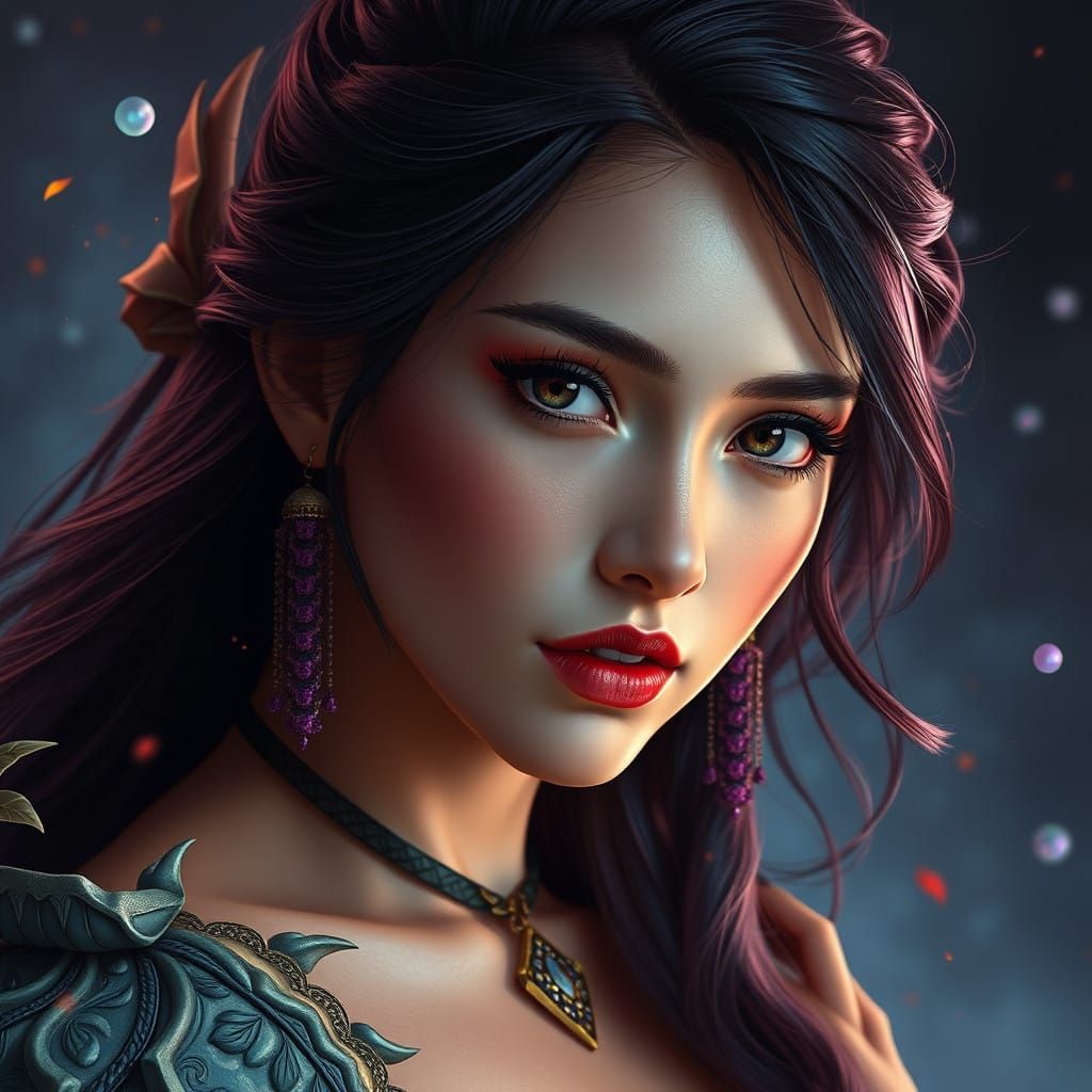 Ethereal Fantasy Goddess in Vibrant Wonderlands