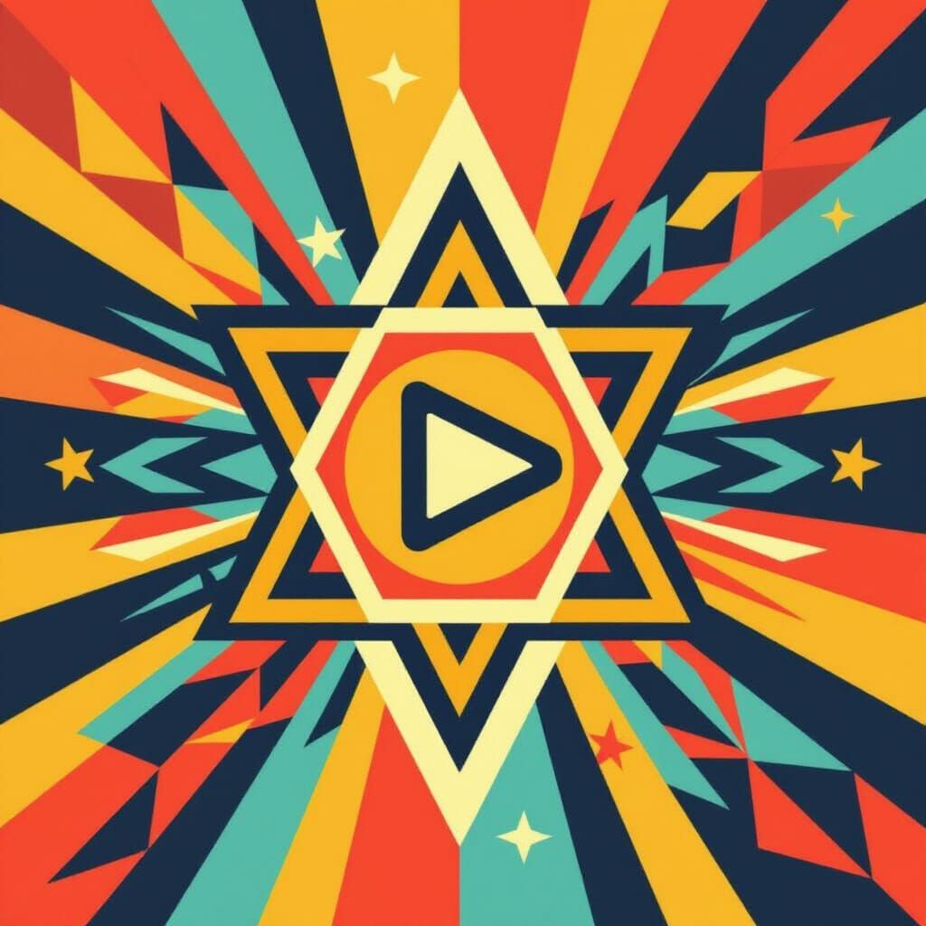 Jewish YouTube Logo: Modern Play Button with Star of David