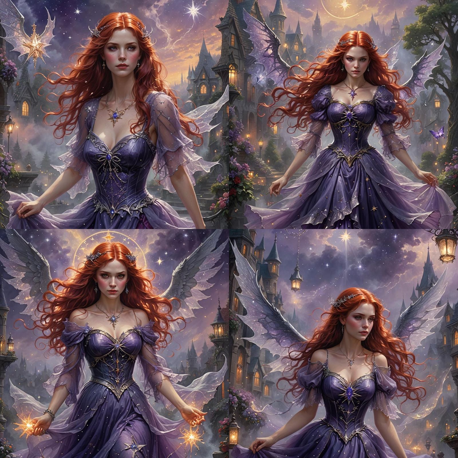 Ethereal Angel-Demon Woman with Star Necklace