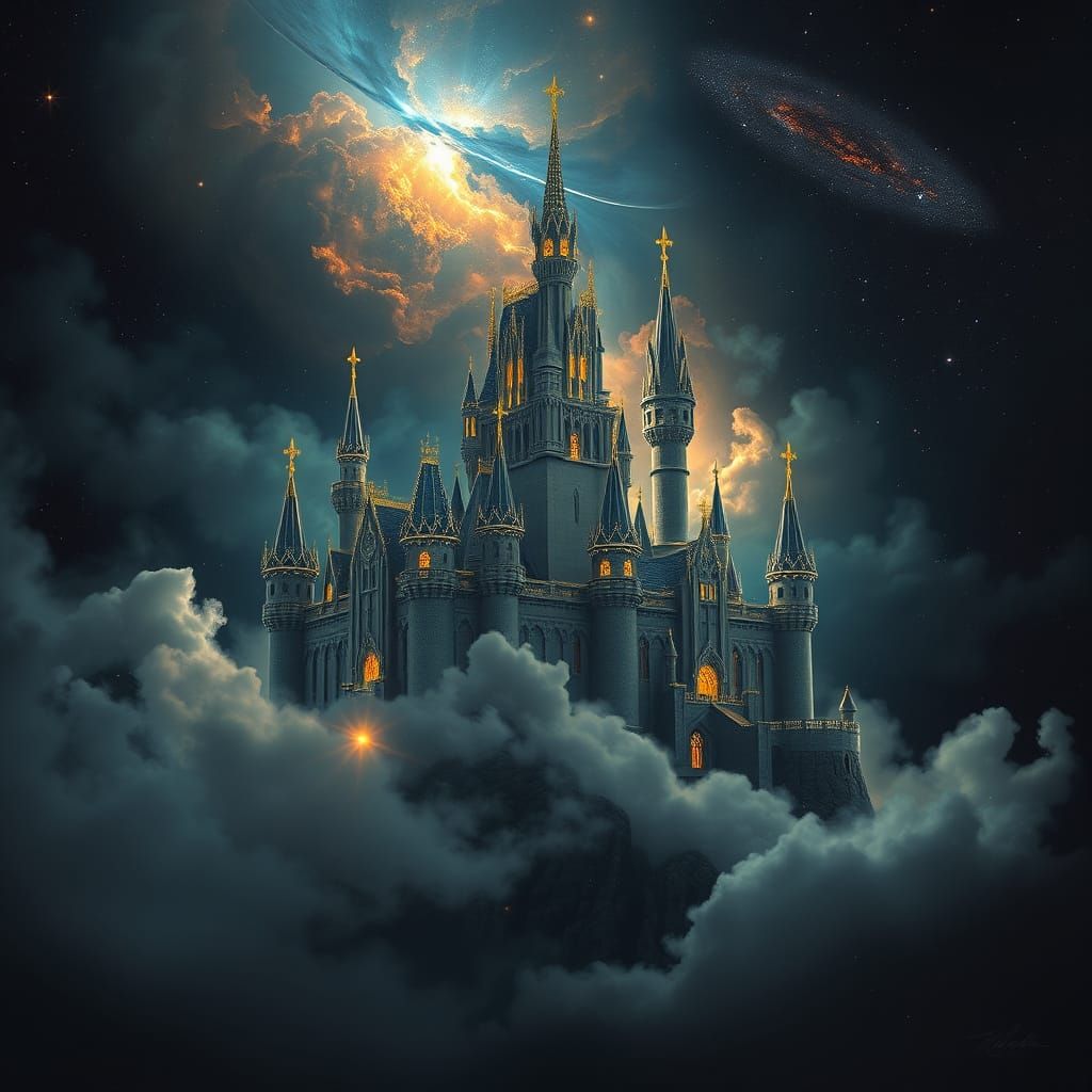 Cosmic Castle Drifting Through Space