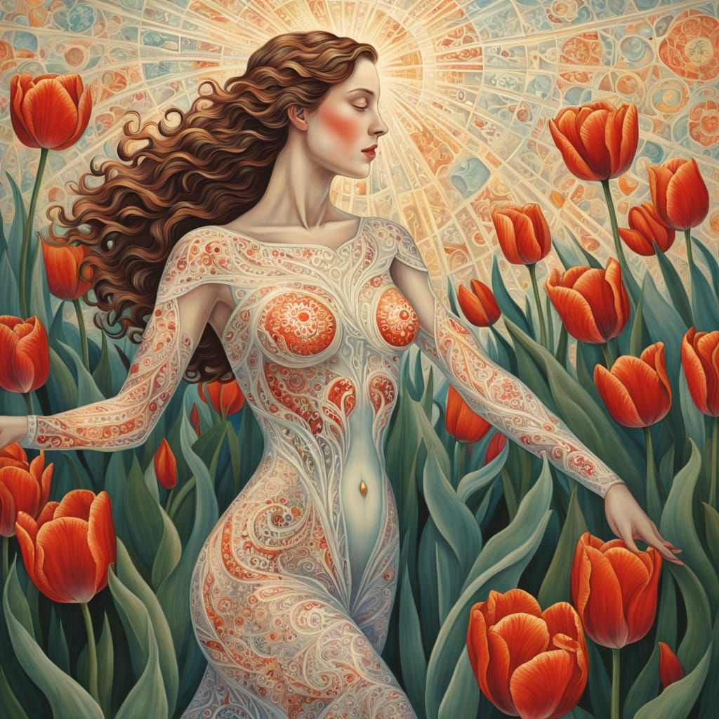 Ethereal Goddess Radiates Inner Strength and Power in Vibran...