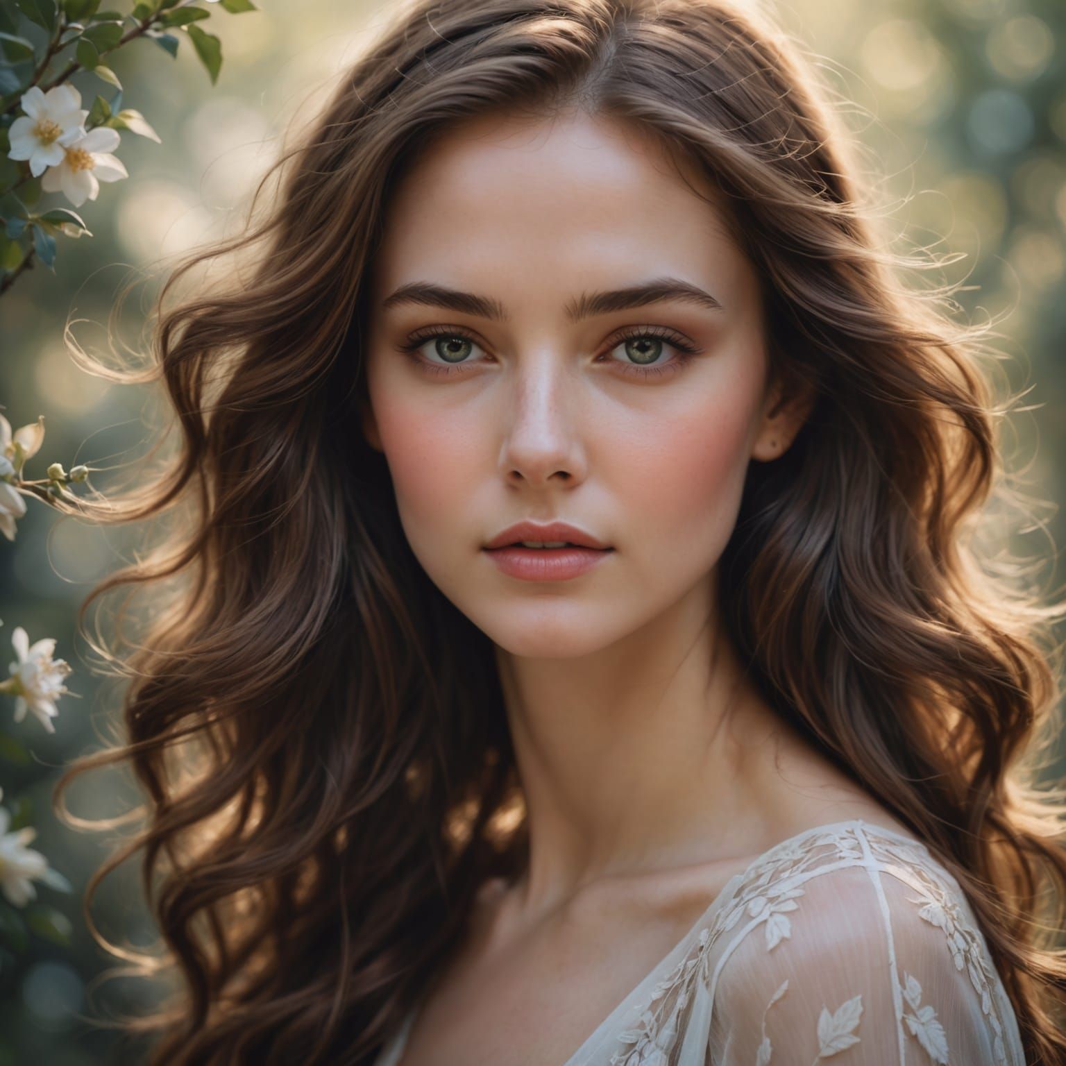 Graceful Woman Portrait in Fine Art Style