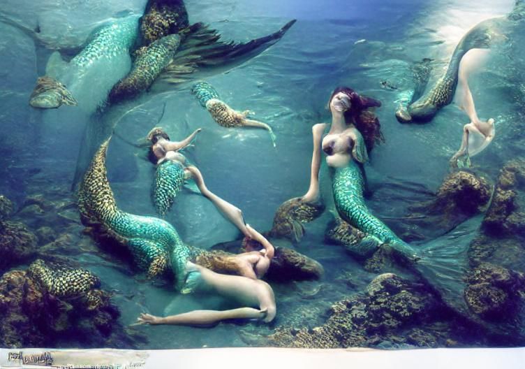 Bioluminescent Mermaid in a Coral Reef