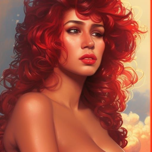 Glamorous 80s Latina Portrait in Digital Art Style