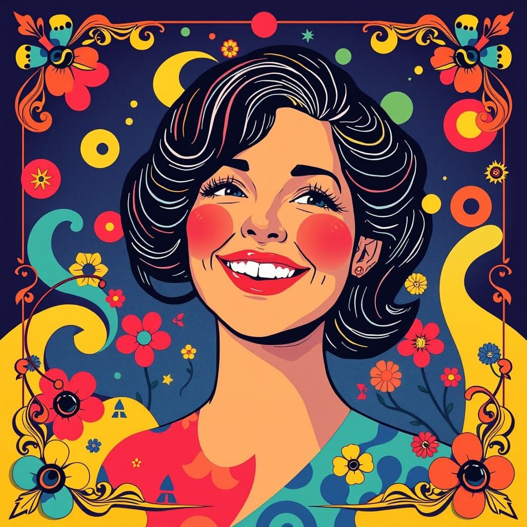 Whimsical Pop Art Scene with Playful Elements