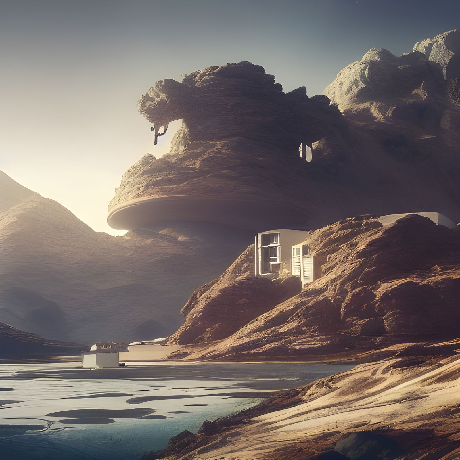 Luxurious Modern Villa on Mars: Photorealistic Art
