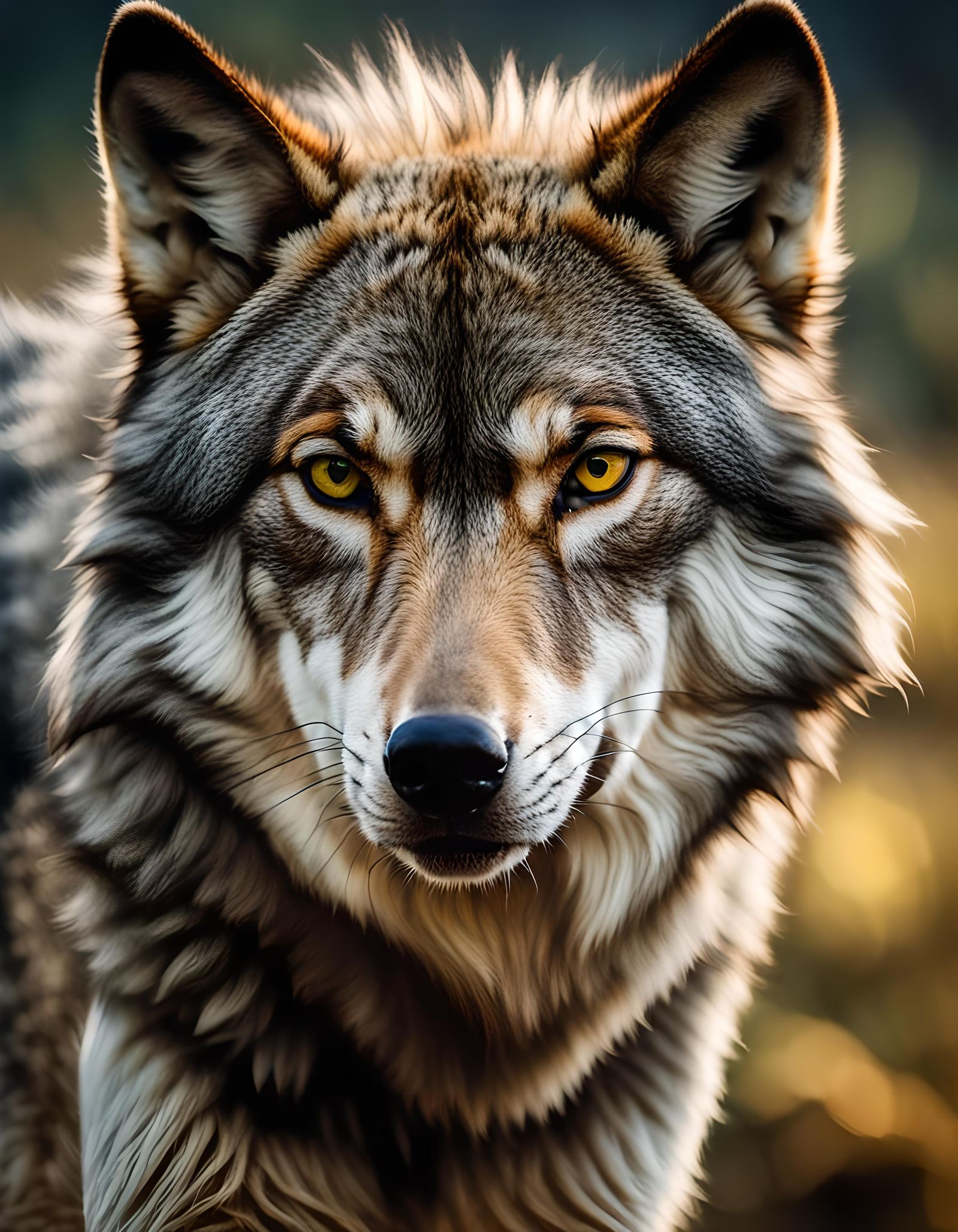 AI Generated Image of a Wolf Face