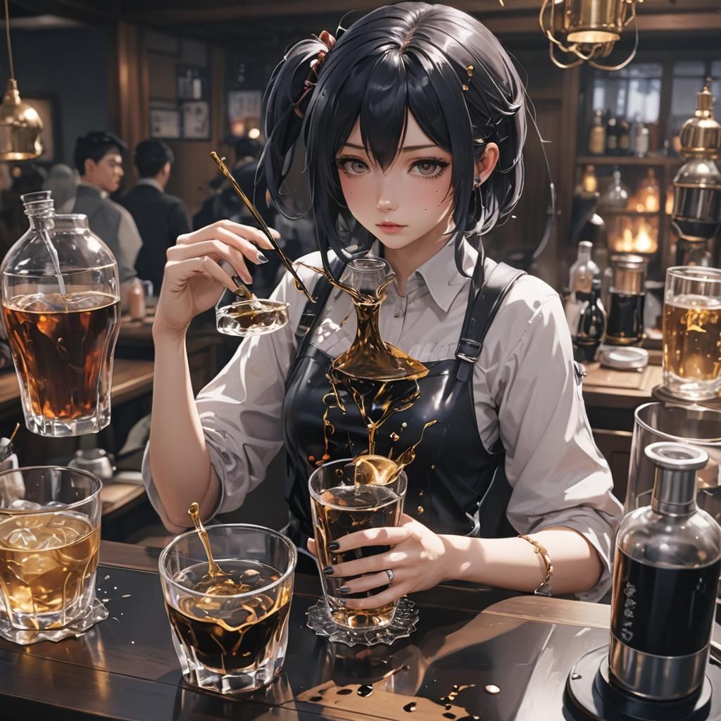Ink Drink in 3D Anime Style