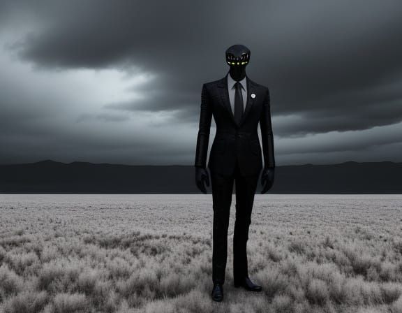 Creepy Surreal Creature in Desolate Digital Art Landscape