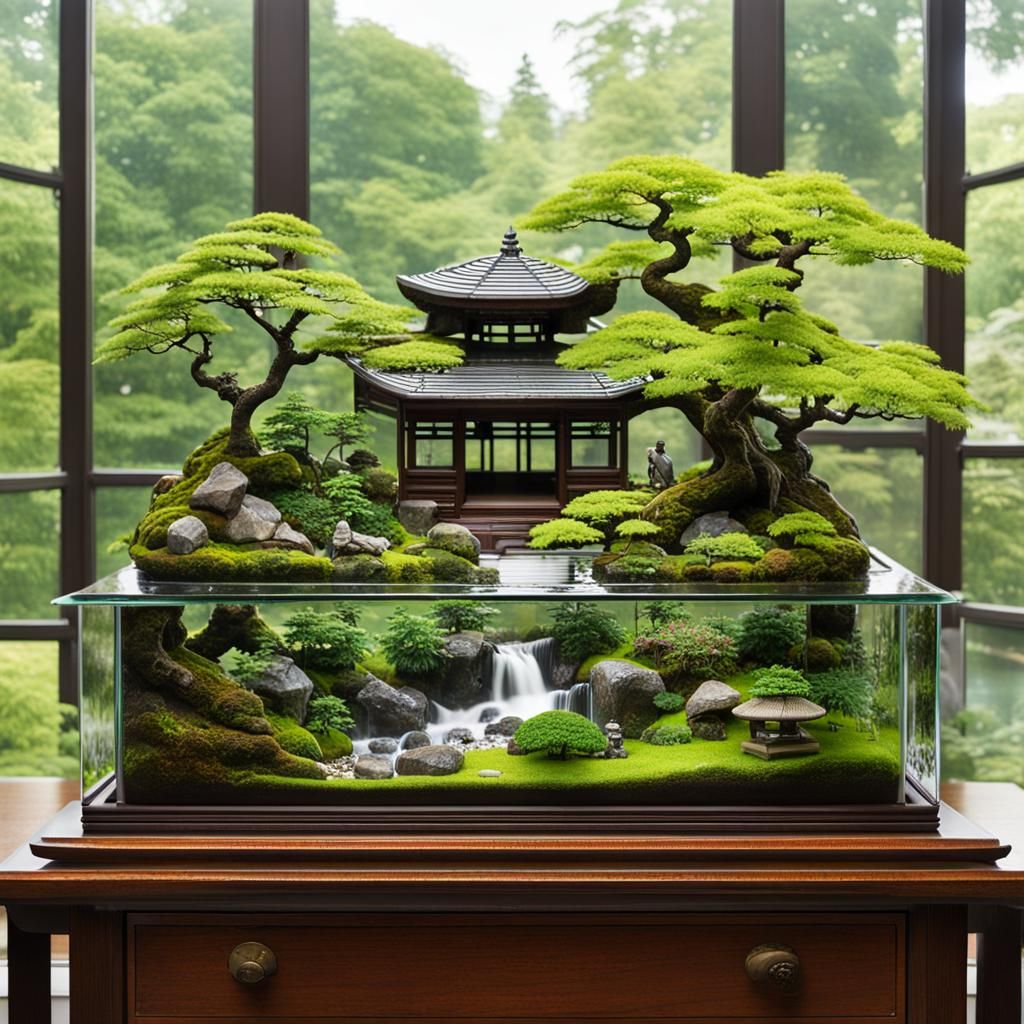 Japanese Garden Terrarium: Fantastical Concept Art