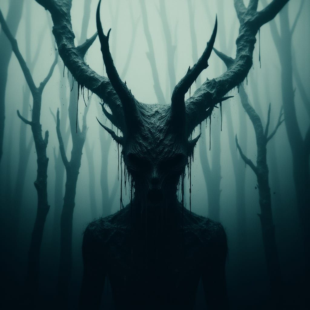 Twisted, Dark Forest in Eerie Fog