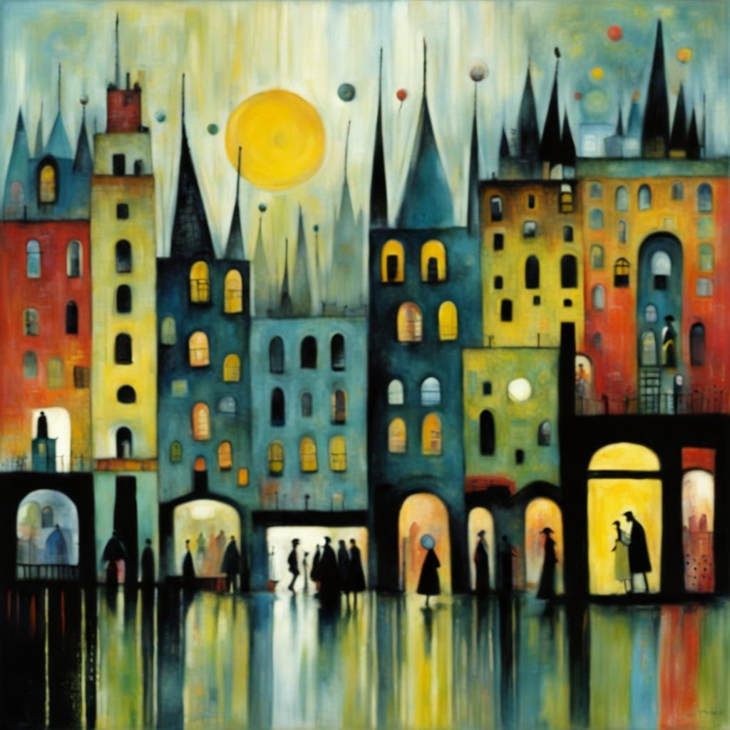 Tribal Cityscape: Naive Airbrushed Art