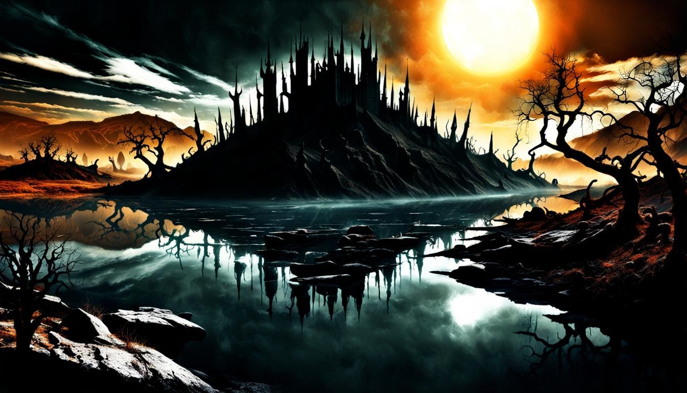 Dark Sinister Landscape in Digital Art Style
