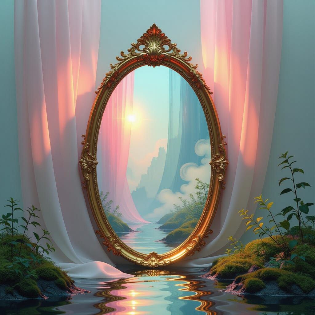 Haunted Mirror with Radiant Colors